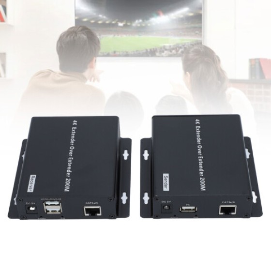 4K HD KVM Extender, Plug and Play, 3840×2160@30Hz, 200m Ethernet